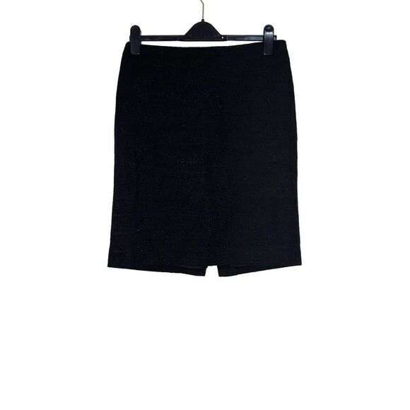 Theory Black Tweed Pencil Skirt with Metallic Shimmer - Picture 2 of 6